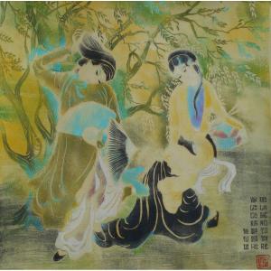Tu Duyen (1915/2012) Vietnam - Class Of 1942 Hanoï Silk 33 X 33 Cm