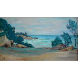 EUGENE  ALLUAUD (1866/1947) calanque de l hôtel près de SAUSSET LES PINS