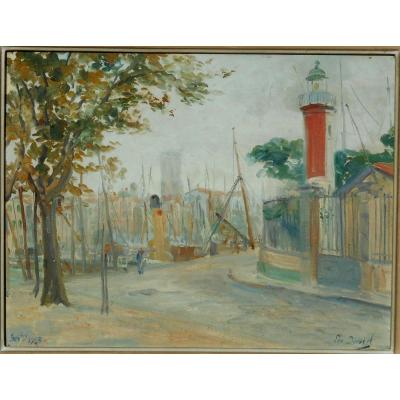 Léo DAVID(1864/1952) La Rochelle Phare d'Alignement du port