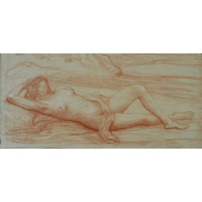 Léon DETROY (LEON DETROY) 1859/1955- CROZANT - GARGILESSE - nu féminin allongé