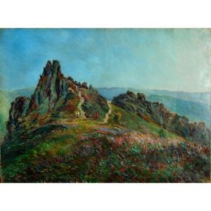 Impressionist Mountain Landscape Hst 54 X 73 Cm Signed? Dated 1918