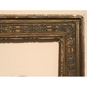 Carved Gilded Wooden Frame XIXth 25p Ideal For Religious Painting 81 X 60 Cm From The XVII Or XVIII Th