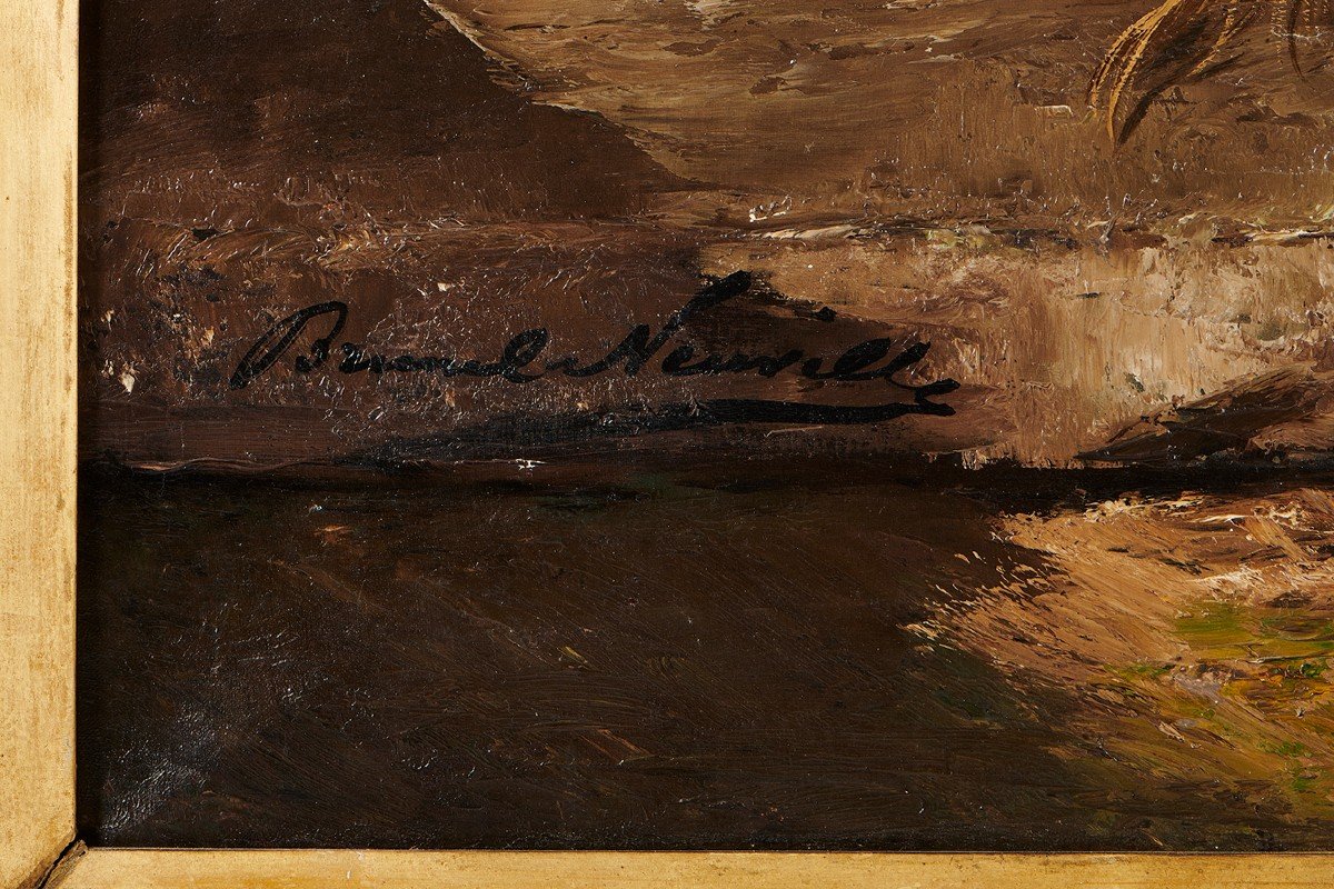 Large Still Life With Game Signed Brunel Neuville-photo-4