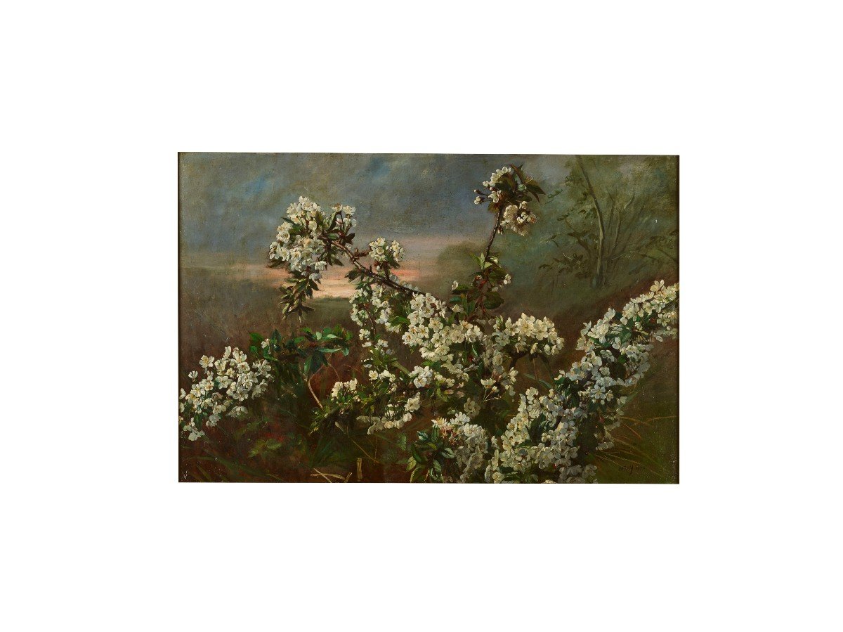 Cherry Blossom Branch - Alfred Emile Méry (1824-1896) -photo-2