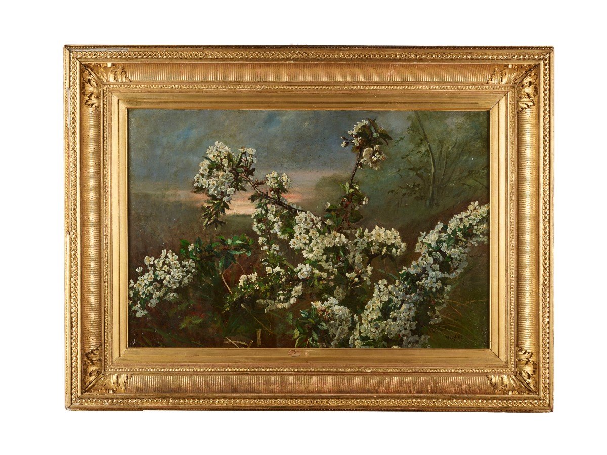 Cherry Blossom Branch - Alfred Emile Méry (1824-1896) 