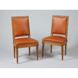 Pair Of Louis XVI Delaporte Stamped Chairs