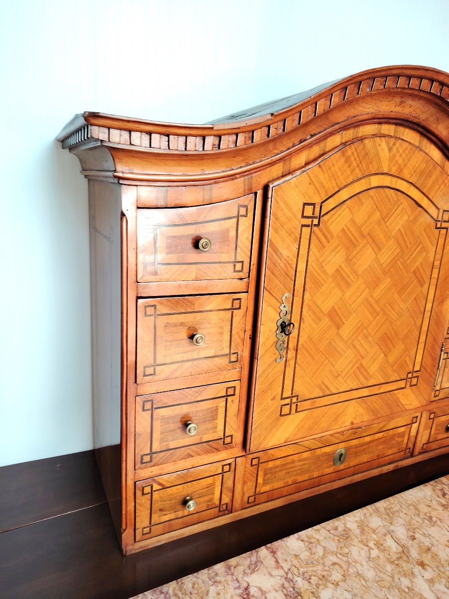 18th Century Marquetry Cabinet, Unique Dutch Piece-photo-3