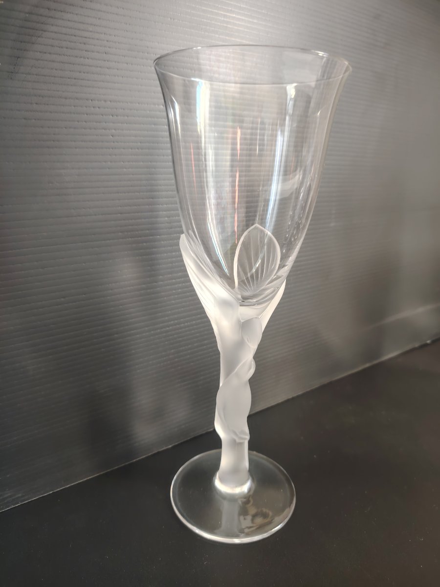 Igor Carl Fabergé (1906-1982). Set Of 9 Signed Wine Glasses, Les Colombes Des Neiges Model.-photo-4