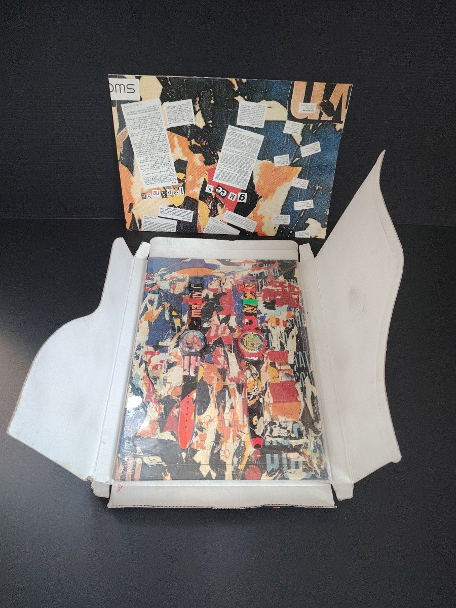 Coffret montre Swatch Rotella set Mimmo Rotella Marilyn Monroe Puzzle tigre 1994-photo-7