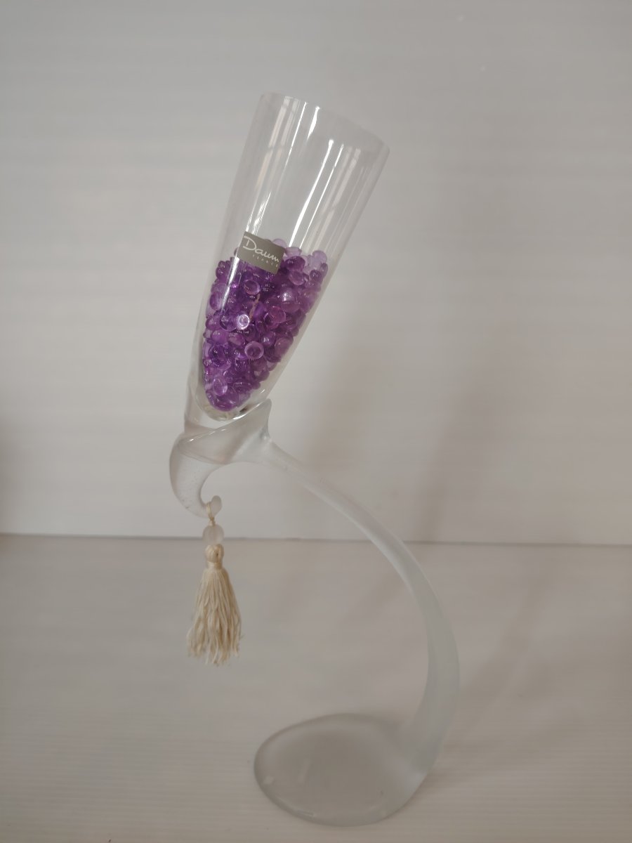 DAUM Pate de verre Verre Coupe de champagne rare Daum x hilton Macconnico-photo-1