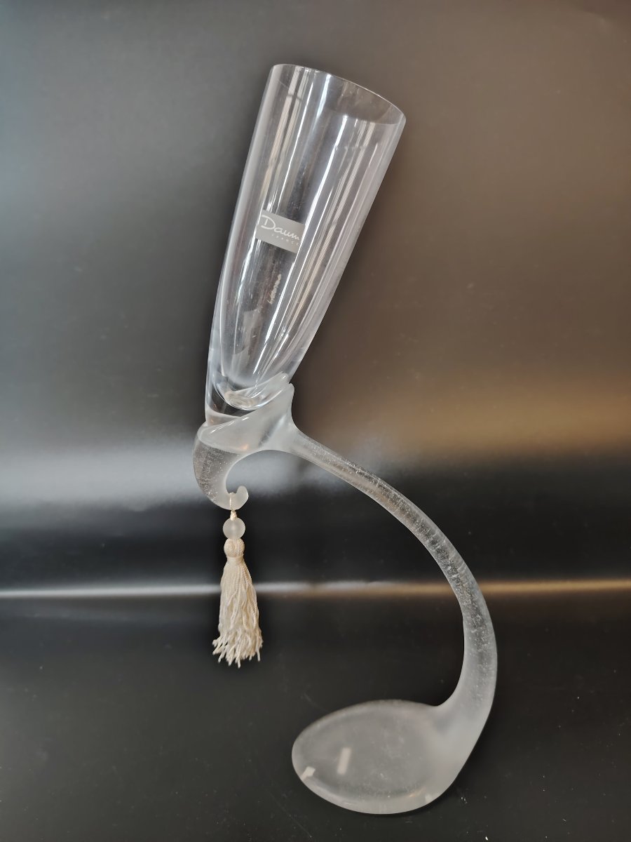 DAUM Pate de verre Verre Coupe de champagne rare Daum x hilton Macconnico-photo-4