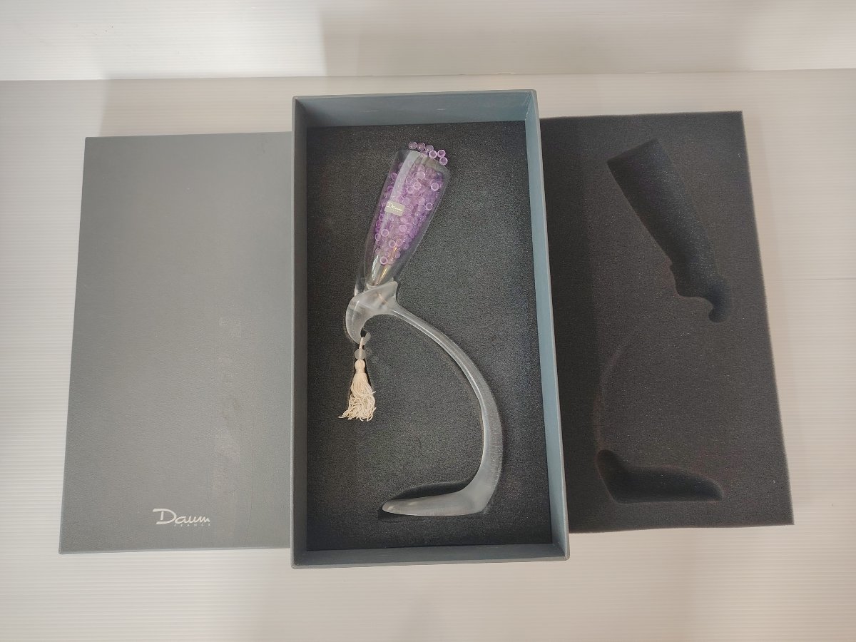 DAUM Pate de verre Verre Coupe de champagne rare Daum x hilton Macconnico