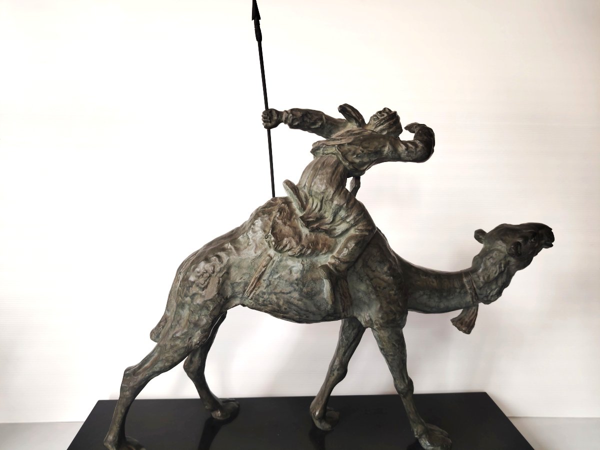 BRONZE ORIENTALISTE " LE MEHARISTE" de BARET 1930 -photo-2