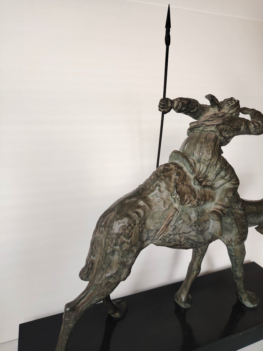 BRONZE ORIENTALISTE " LE MEHARISTE" de BARET 1930 -photo-3