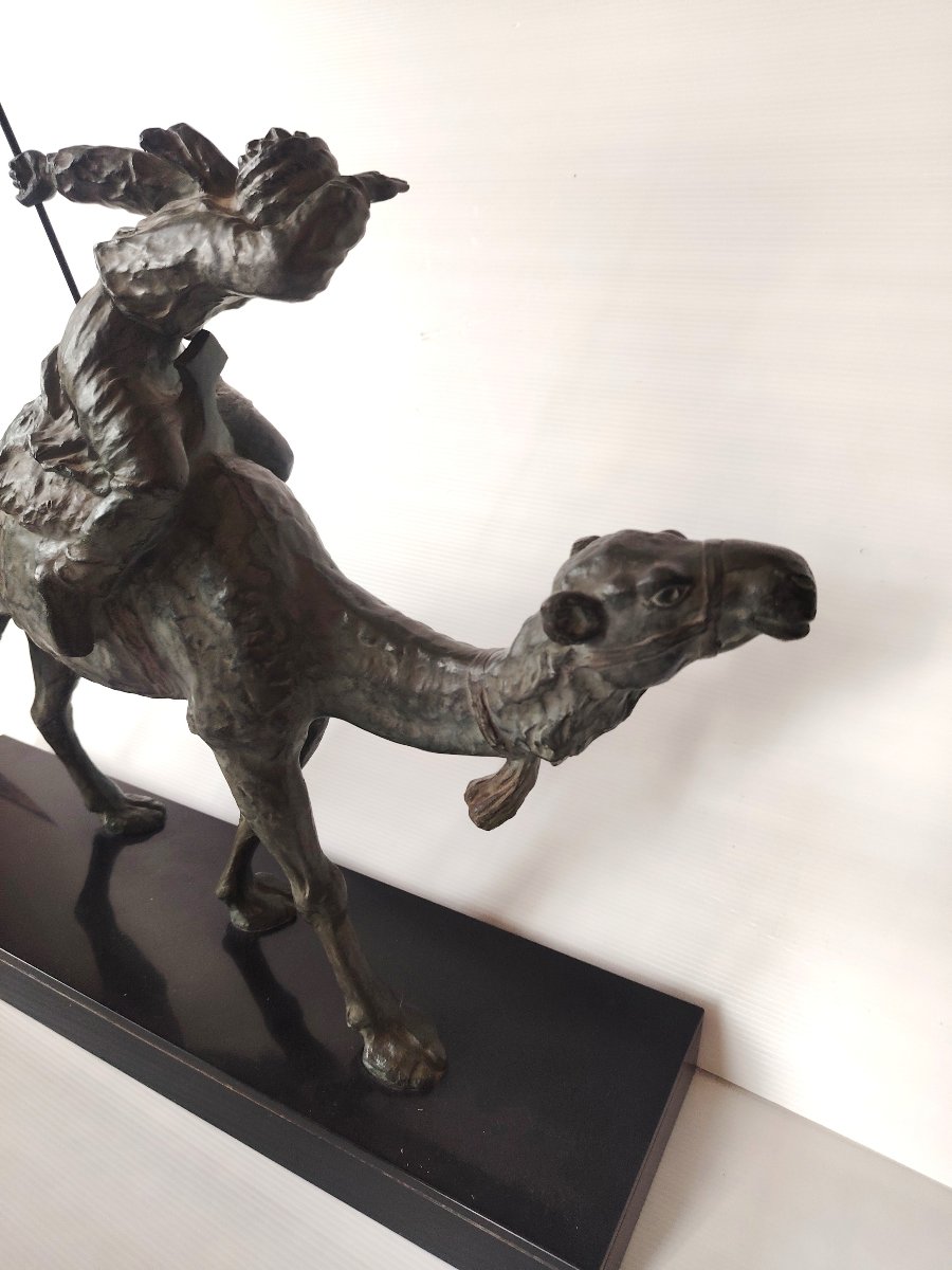 BRONZE ORIENTALISTE " LE MEHARISTE" de BARET 1930 -photo-4