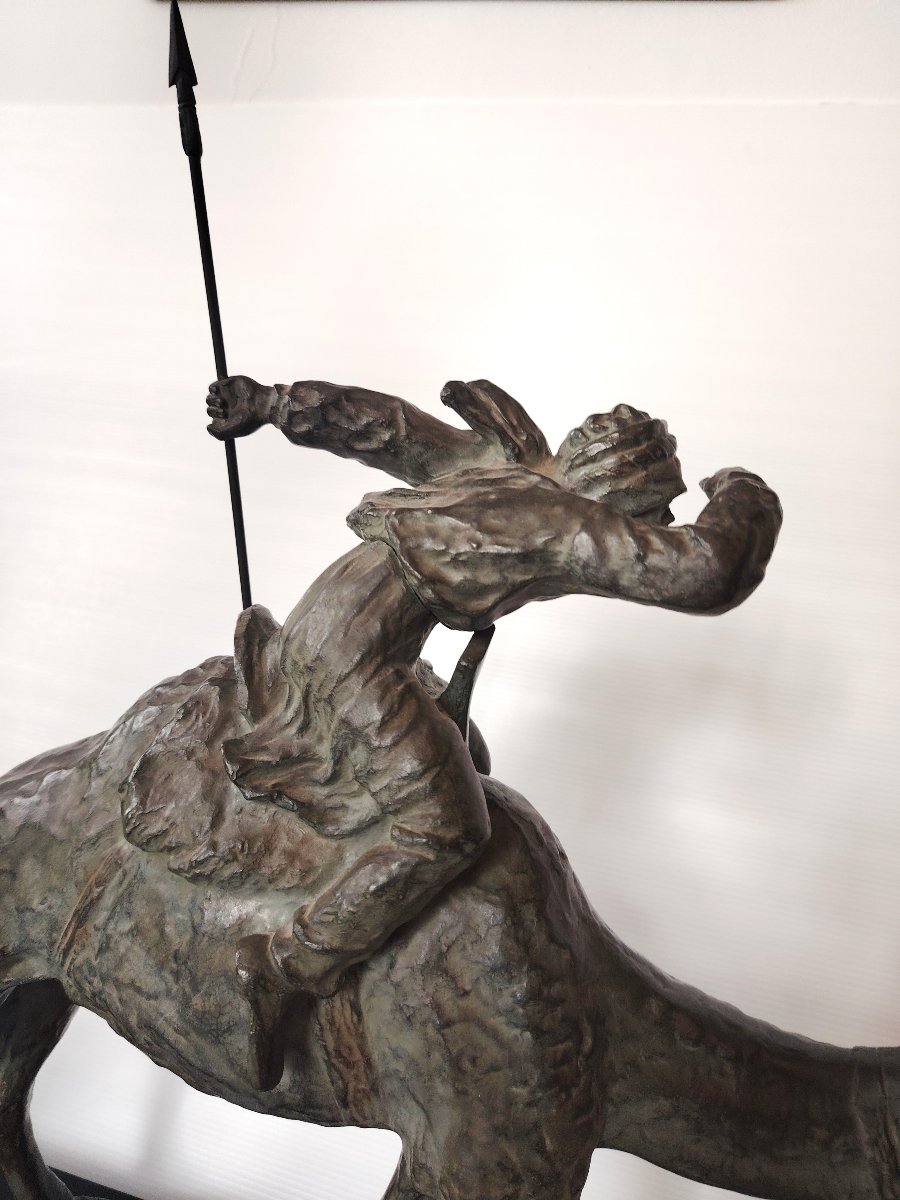 BRONZE ORIENTALISTE " LE MEHARISTE" de BARET 1930 -photo-5