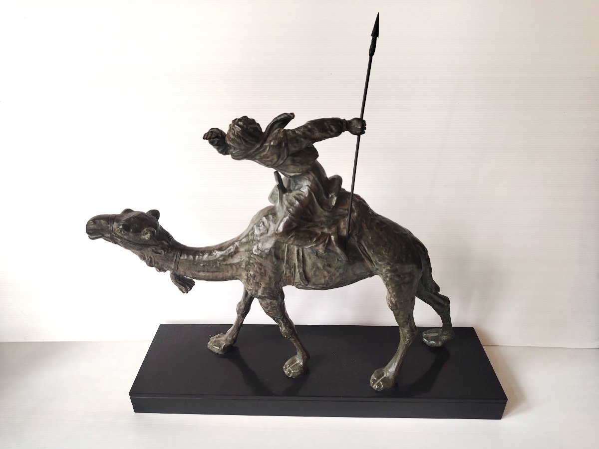 BRONZE ORIENTALISTE " LE MEHARISTE" de BARET 1930 
