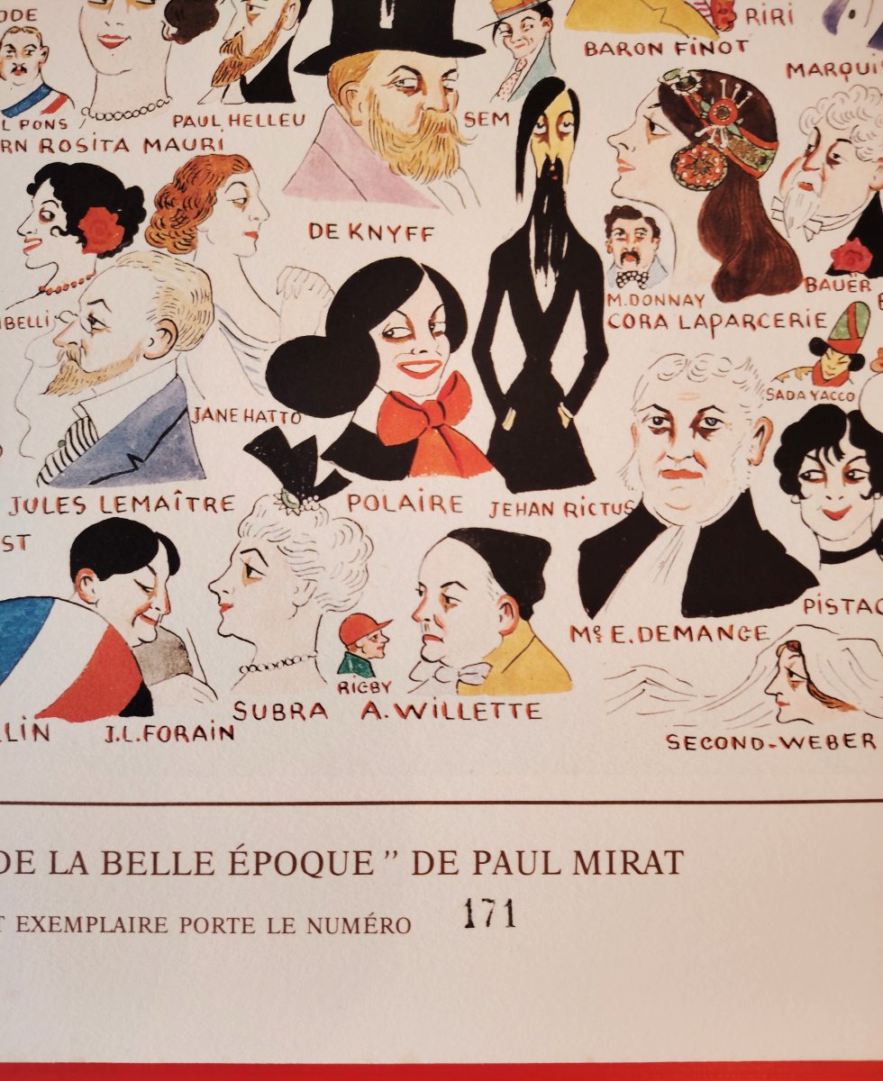 Paul Mirat Numbered Lithograph 171/250  "celebrities Of The Belle époque" In Excellent Condition-photo-1