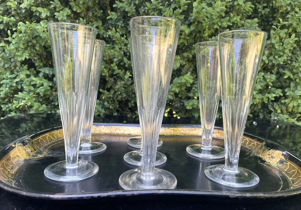Champenoise Flutes - Crystal - 19th Century-photo-2
