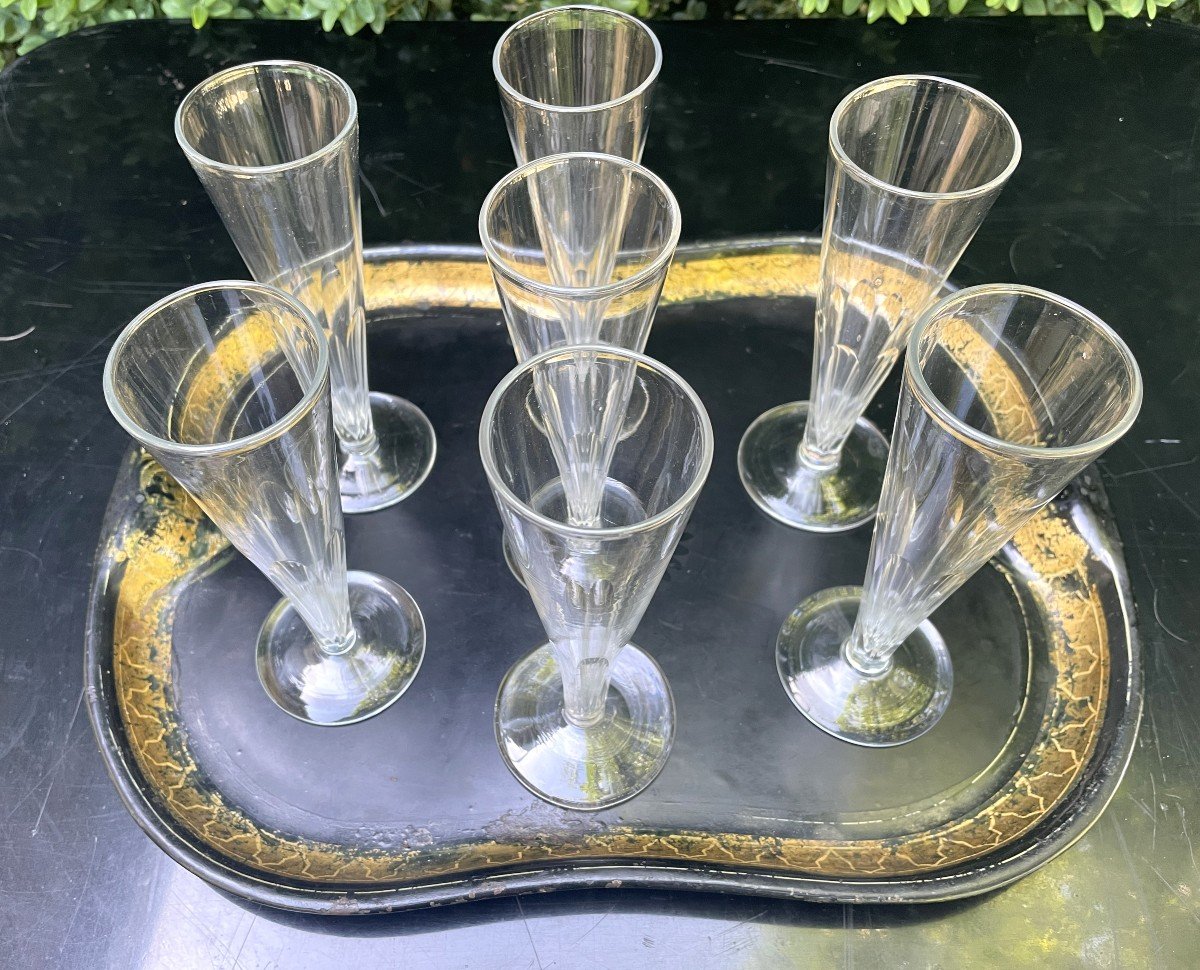Champenoise Flutes - Crystal - 19th Century-photo-3