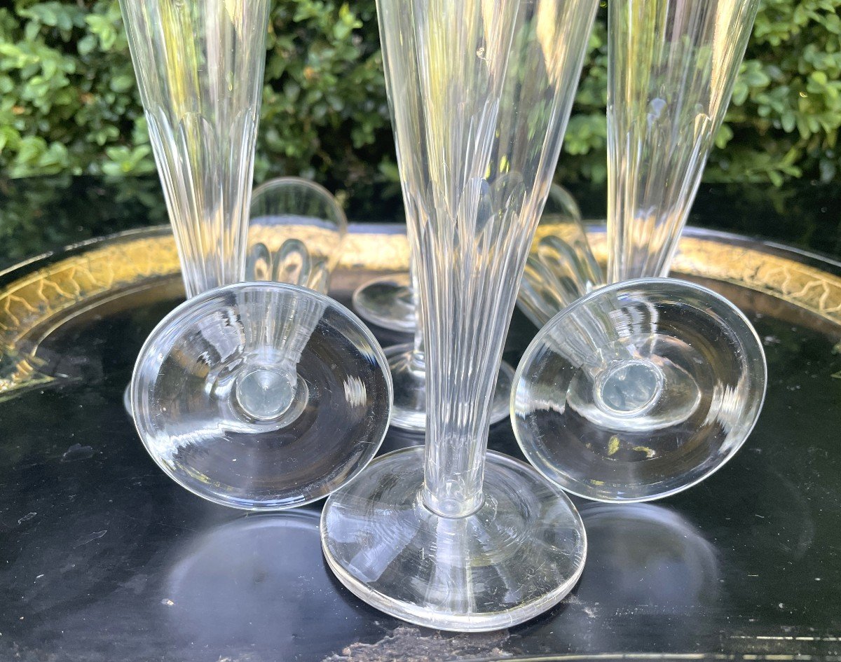 Champenoise Flutes - Crystal - 19th Century-photo-4