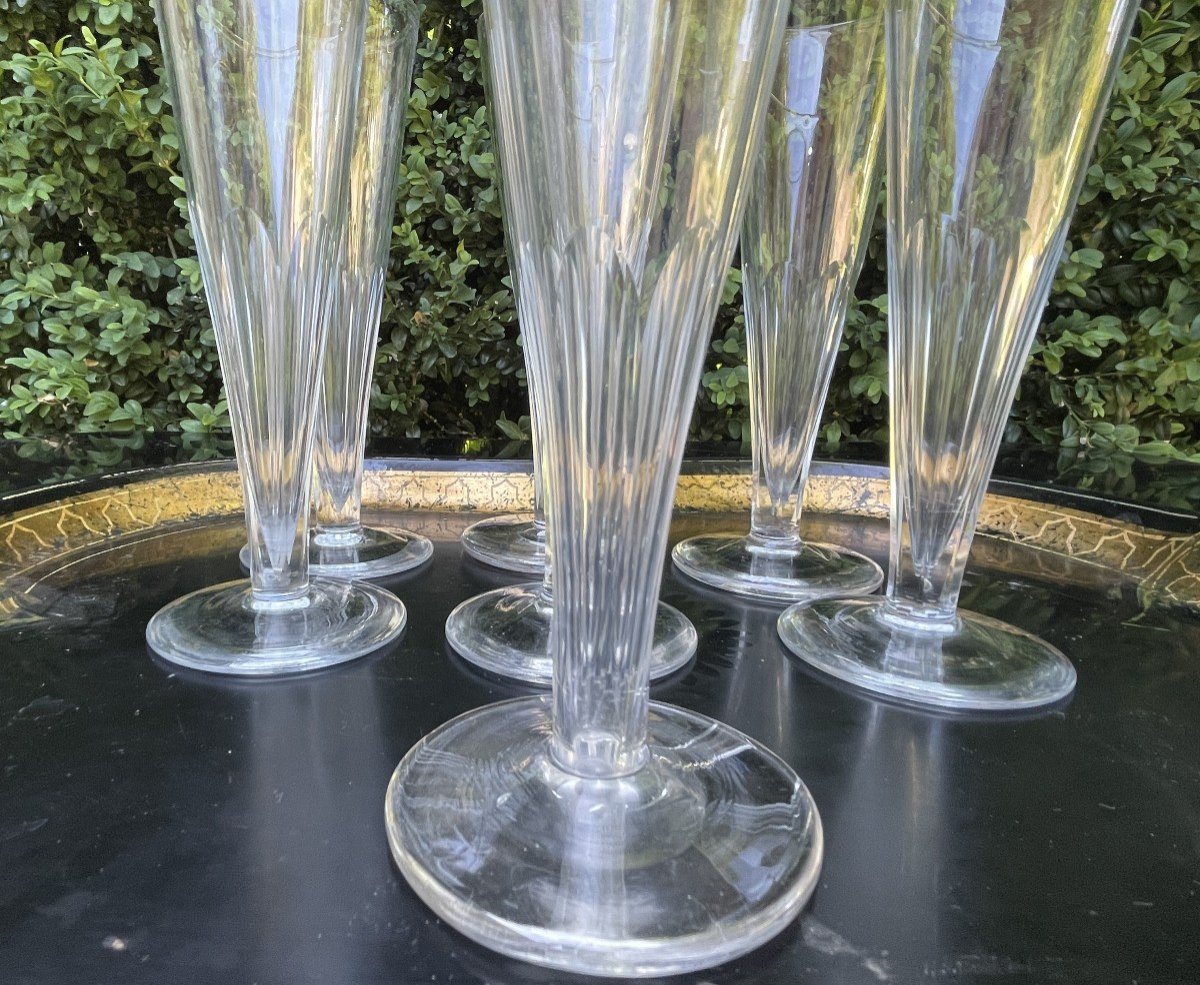 Champenoise Flutes - Crystal - 19th Century-photo-1