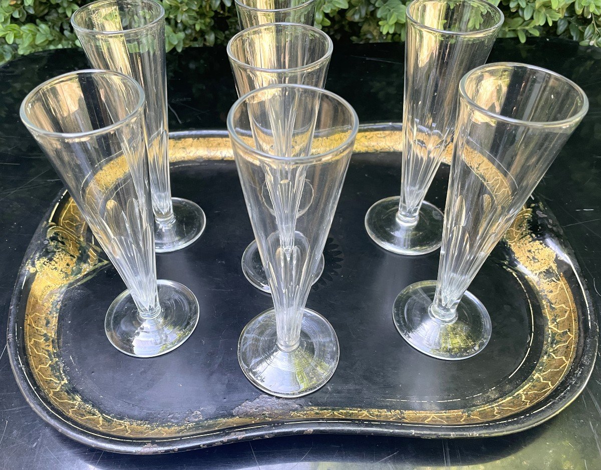 Champenoise Flutes - Crystal - 19th Century-photo-2