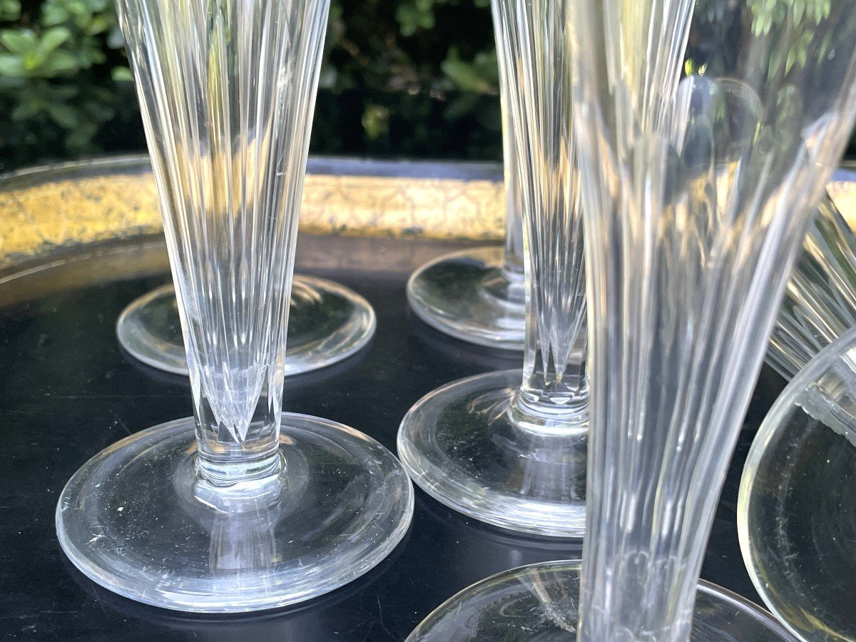 Champenoise Flutes - Crystal - 19th Century-photo-6