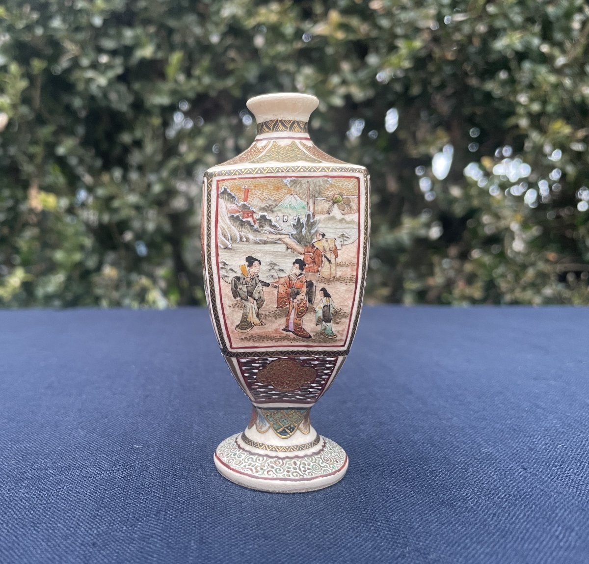 Satsuma Miniature Vase - Ep Meiji-photo-1