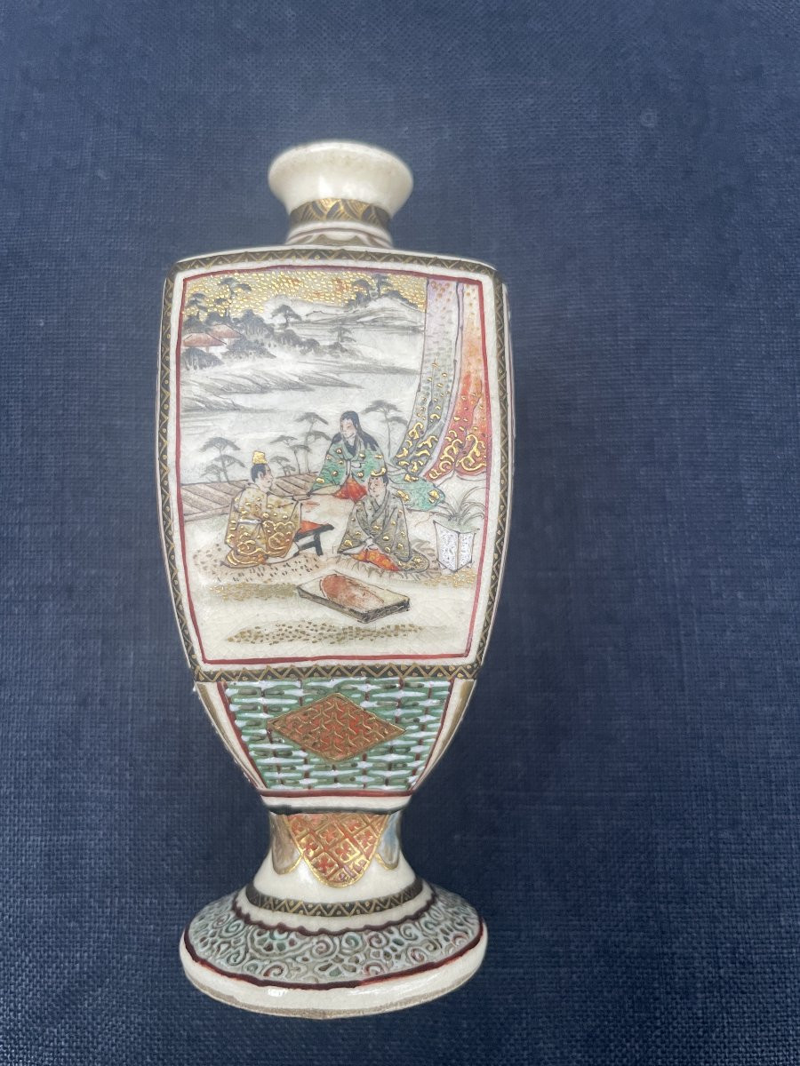 Satsuma Miniature Vase - Ep Meiji-photo-2
