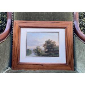 Paysage Bressan - VIOT A - Gouache