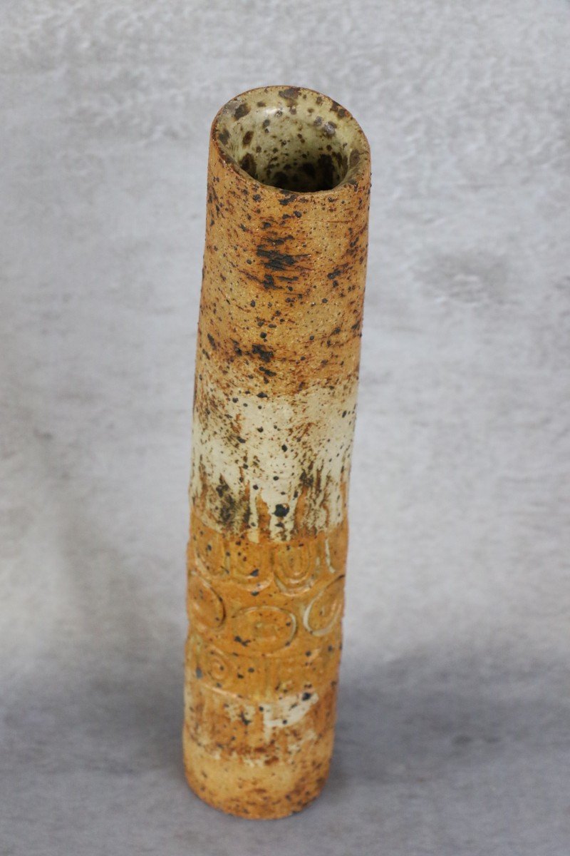 Alan Wallwork Vase Tubulaire En Grès Dlg La Borne Marechal Astoul Kepp-photo-2