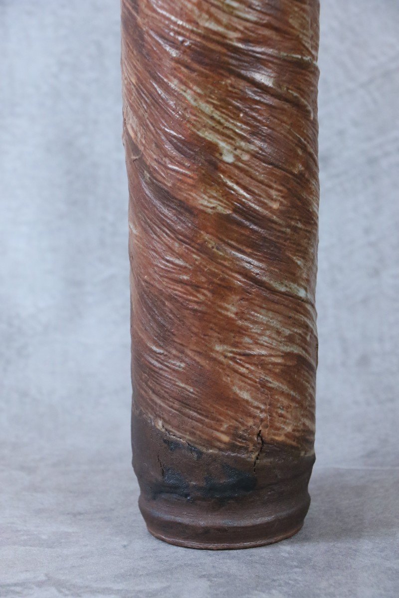 Grande Bouteille En Grès d'Alain Gaudebert, Puisaye - Era Joulia Debril Deblander-photo-3