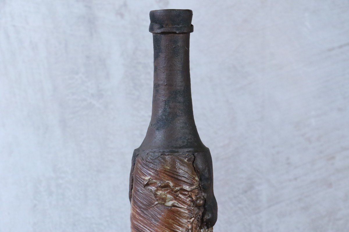 Grande Bouteille En Grès d'Alain Gaudebert, Puisaye - Era Joulia Debril Deblander-photo-4
