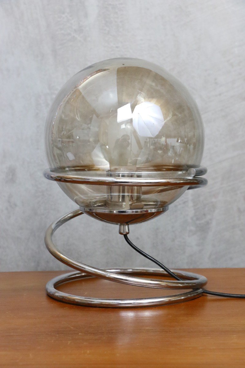 Lampe vintage design Space Age chrome miroir – années 70 - Décoration