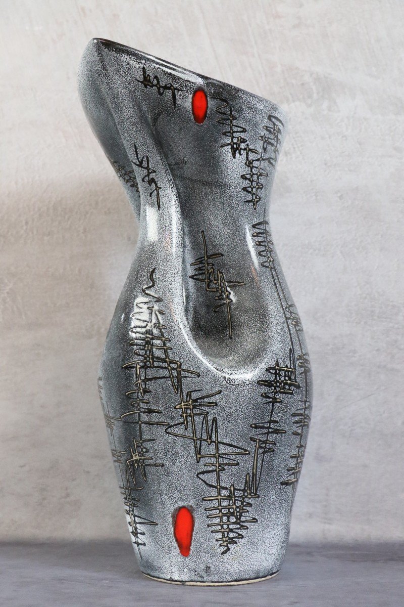 Très Grand Vase Par François Caleca, Vallauris Era Capron Picault-photo-3
