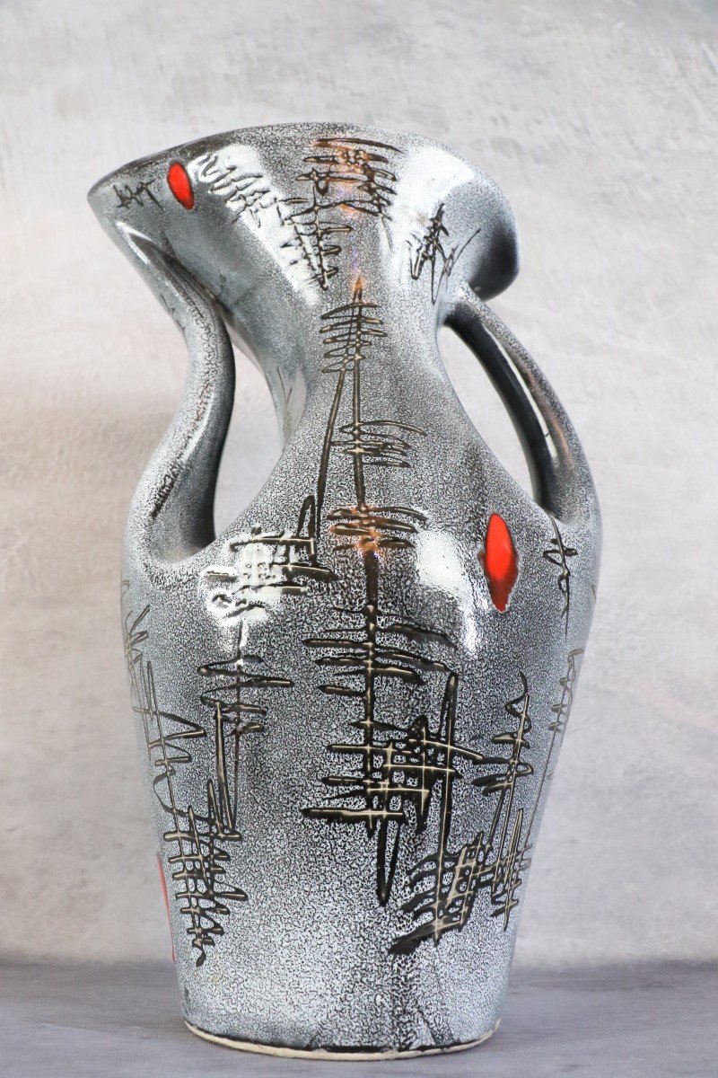 Très Grand Vase Par François Caleca, Vallauris Era Capron Picault-photo-5