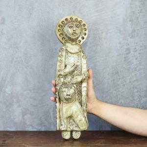Chiazzo Large Figure Of Saint Mark In Enamelled Ceramic Circa 1960