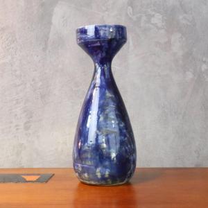 Grand Vase Soliflore En Grès émaillé Bleu De Jean Pierre Delesenne