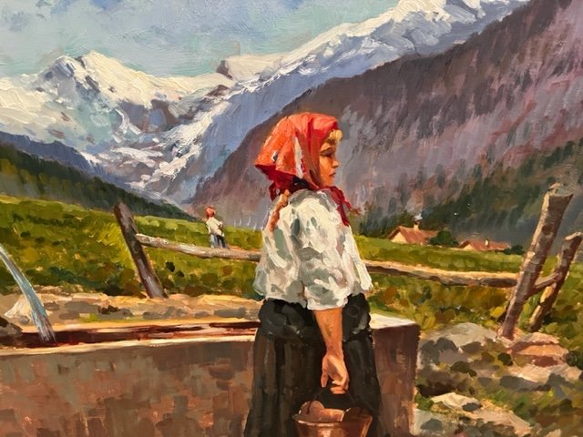 XXth Painting Signed Romani Giulio-photo-3