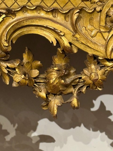 Gilded Wood Console Early 20th Century - -photo-3