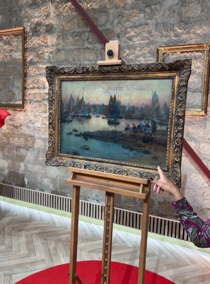 Pastel Representing The Entrance To The Port Of Concarneau Signed Mathurin Janssaud -photo-2
