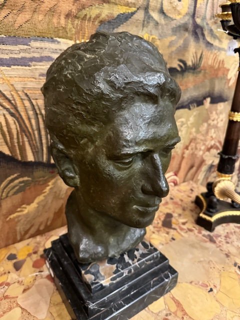 Buste En Bronze Des Années 1930-photo-2