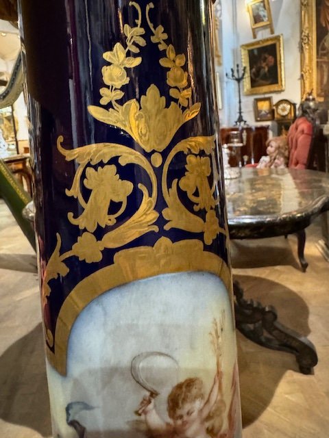Porcelain And Bronze Column Signed Quentin-photo-4