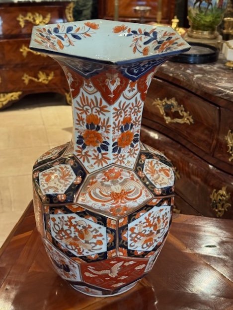 Paire De Vases En Porcelaine d'Imari 19 ème -photo-4