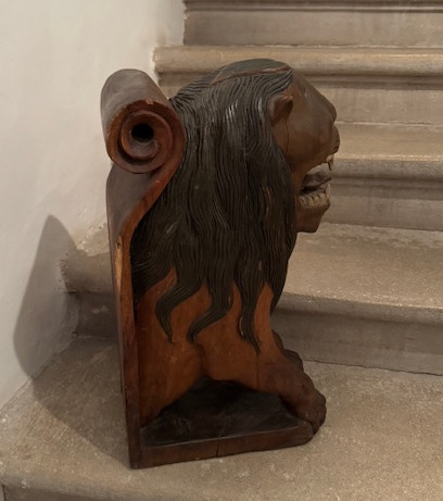 Pair Of Carved Wooden Lions, Early 20th Century -photo-1