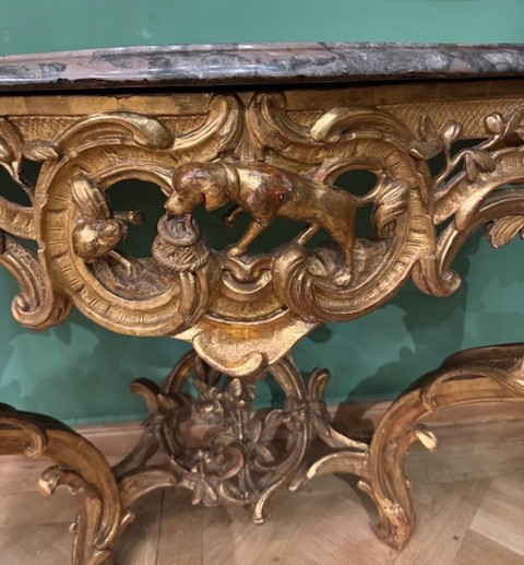 Louis XV Period Gilded Wood Console-photo-3