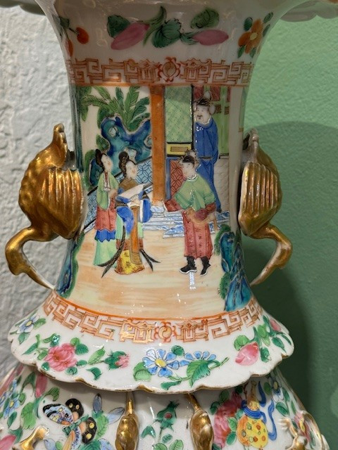 Pair Of Large 19th-century Canton Porcelain Vases