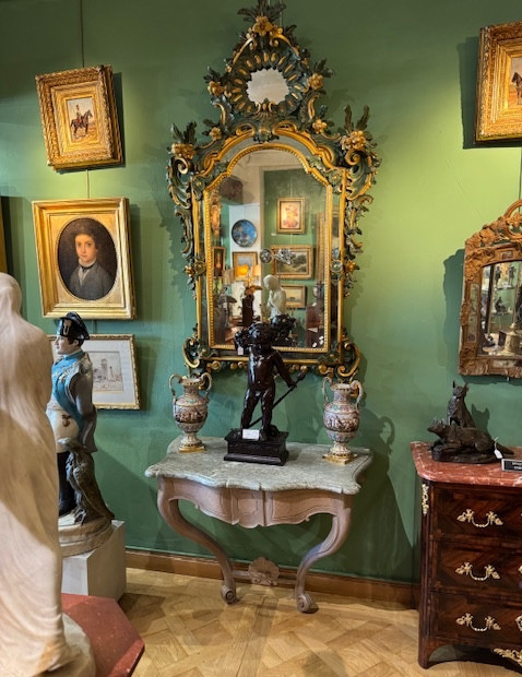 Miroir bois Peint Italie  18 ème -photo-2