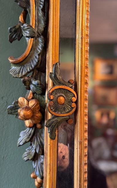 Miroir bois Peint Italie  18 ème -photo-3